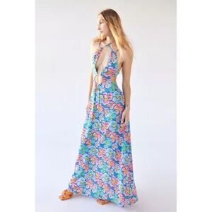 NWT For Love & Lemons Yasmin Multicolor Floral Maxi Dress Size XS $268 MSRP
